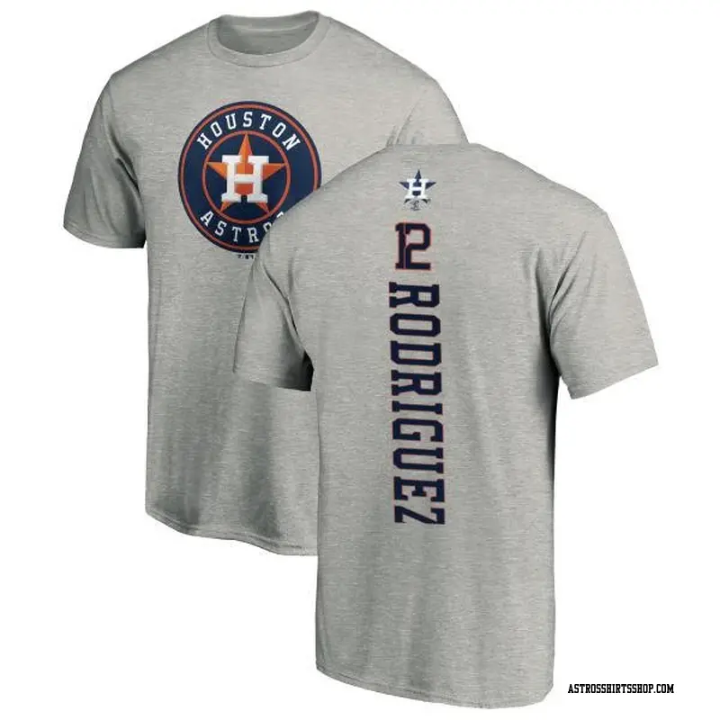 Men's Houston Astros ＃12 Ivan Rodriguez Ash Backer T-Shirt