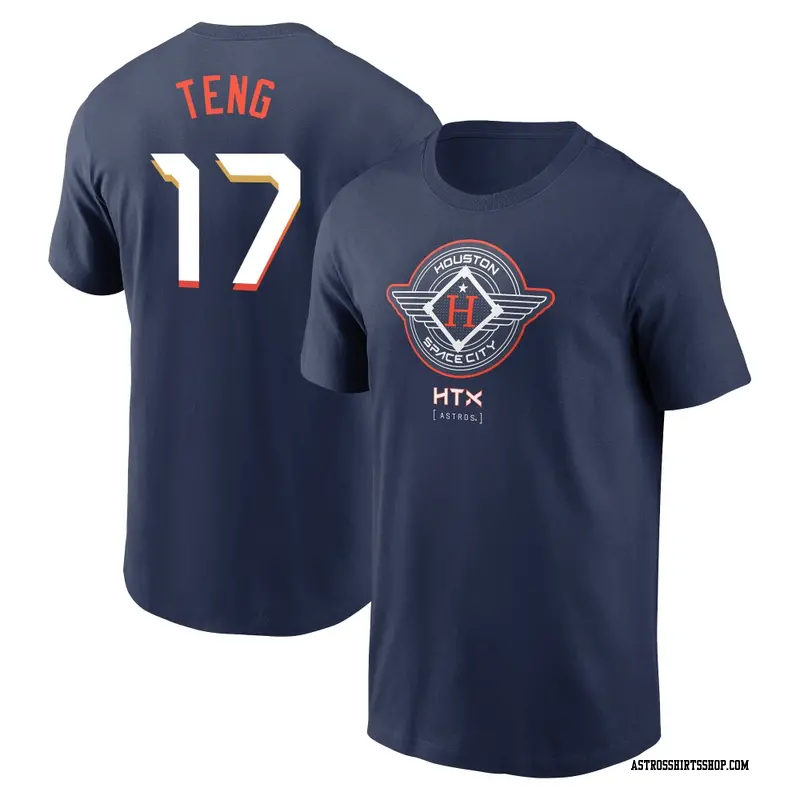 Men's Houston Astros ＃17 Kai-Wei Teng Navy 2025 City Connect Name & Number T-Shirt
