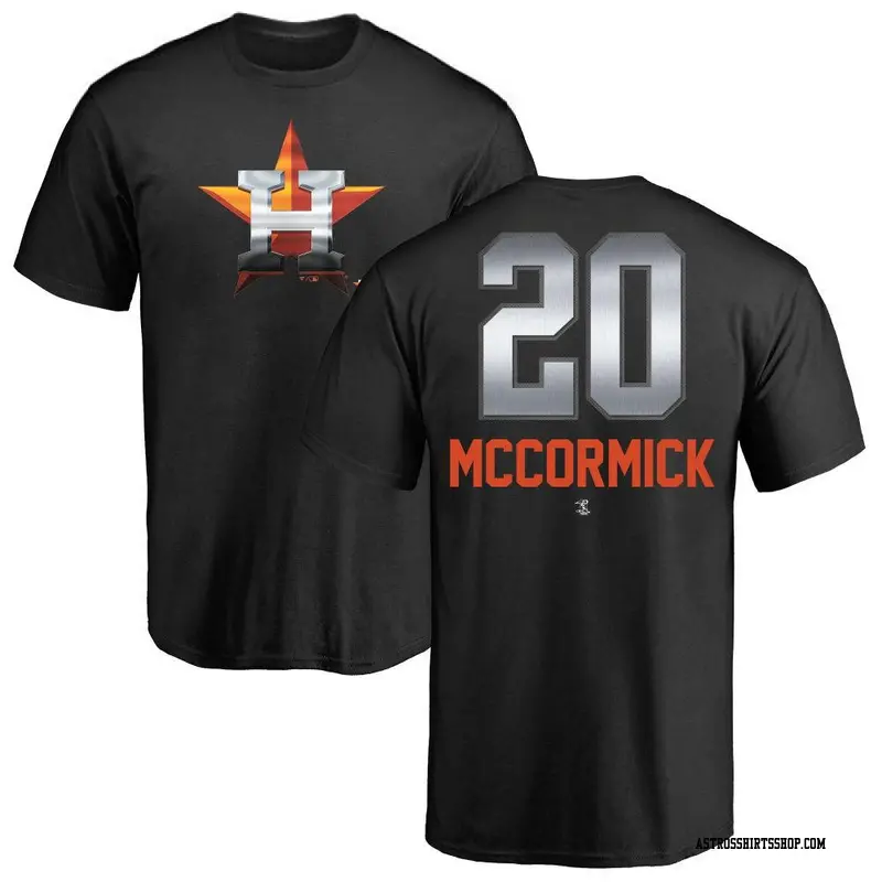 Men's Houston Astros ＃20 Chas McCormick Black Branded Midnight Mascot T-Shirt