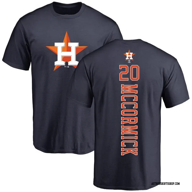 Men's Houston Astros ＃20 Chas McCormick Navy Backer T-Shirt