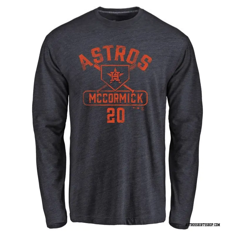 Men's Houston Astros ＃20 Chas McCormick Navy Branded Base Runner Long Sleeve T-Shirt