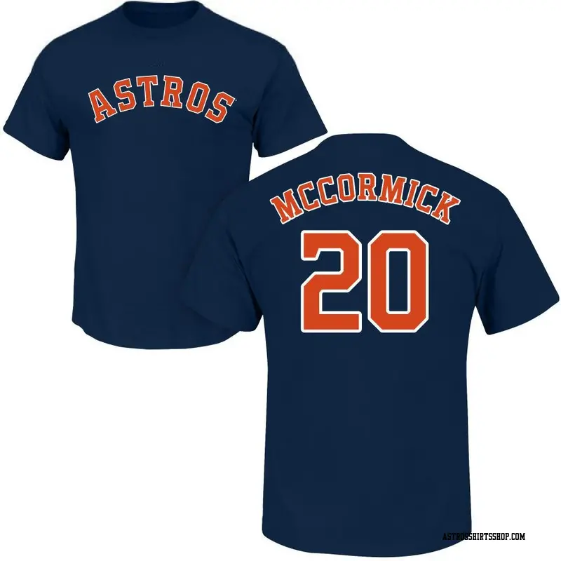 Men's Houston Astros ＃20 Chas McCormick Navy Roster Name & Number T-Shirt