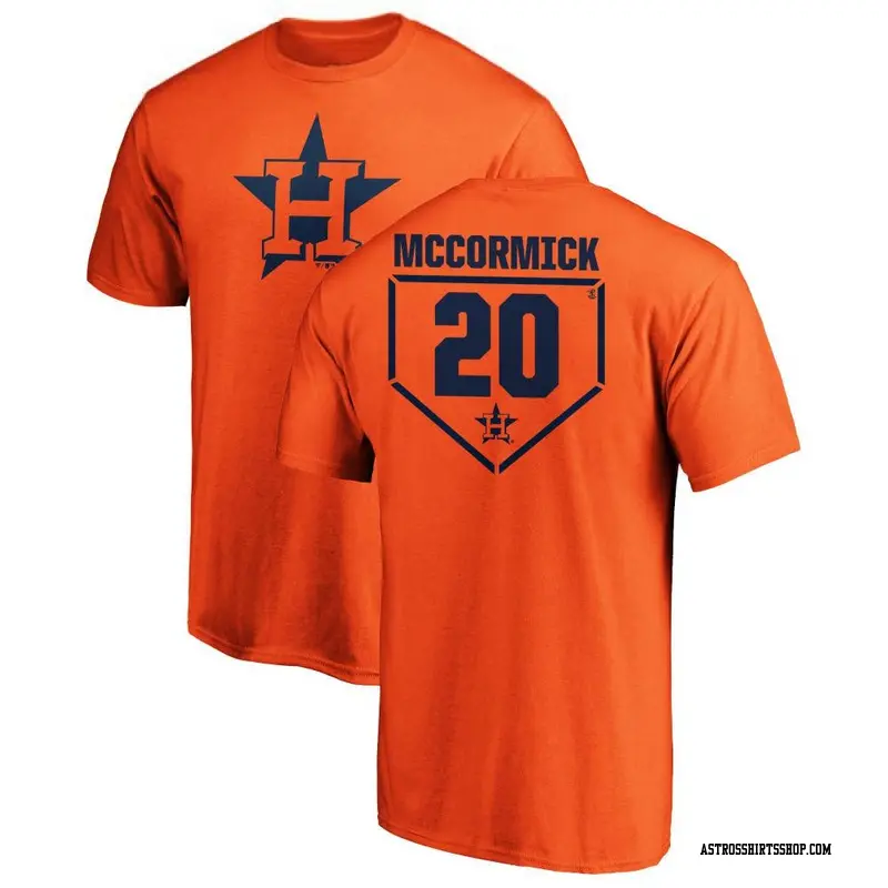 Men's Houston Astros ＃20 Chas McCormick Orange Branded RBI T-Shirt