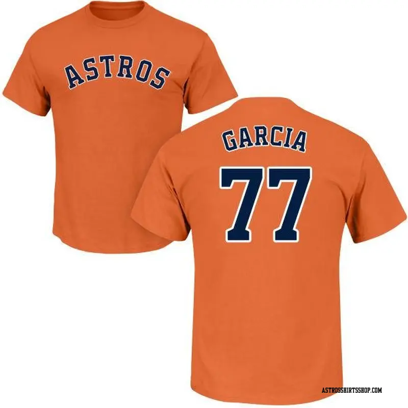 Men's Houston Astros ＃77 Luis Garcia Orange Roster Name & Number T-Shirt