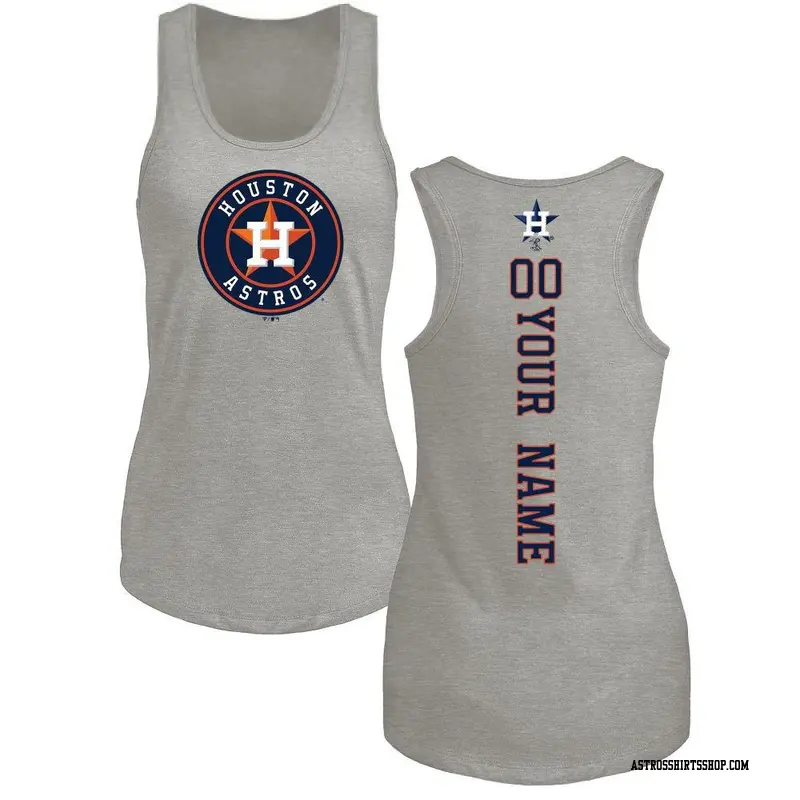 Women's Houston Astros ＃00 Custom Ash Branded Backer Tank Top