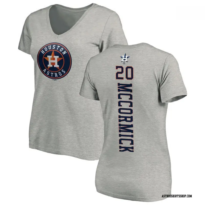 Women's Houston Astros ＃20 Chas McCormick Ash Backer Slim Fit T-Shirt