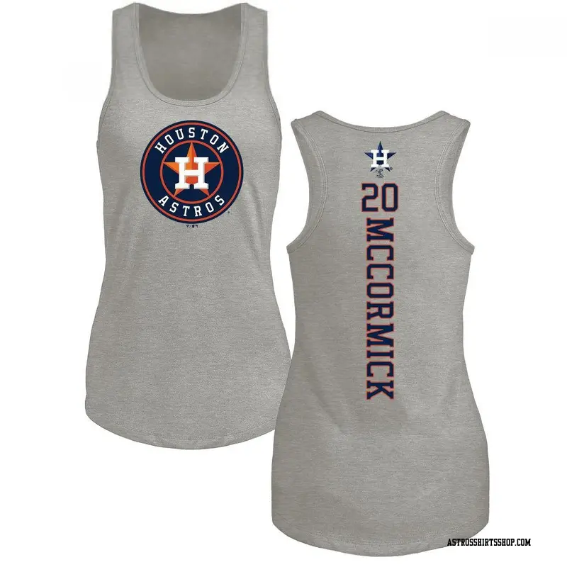 Women's Houston Astros ＃20 Chas McCormick Ash Branded Backer Tank Top