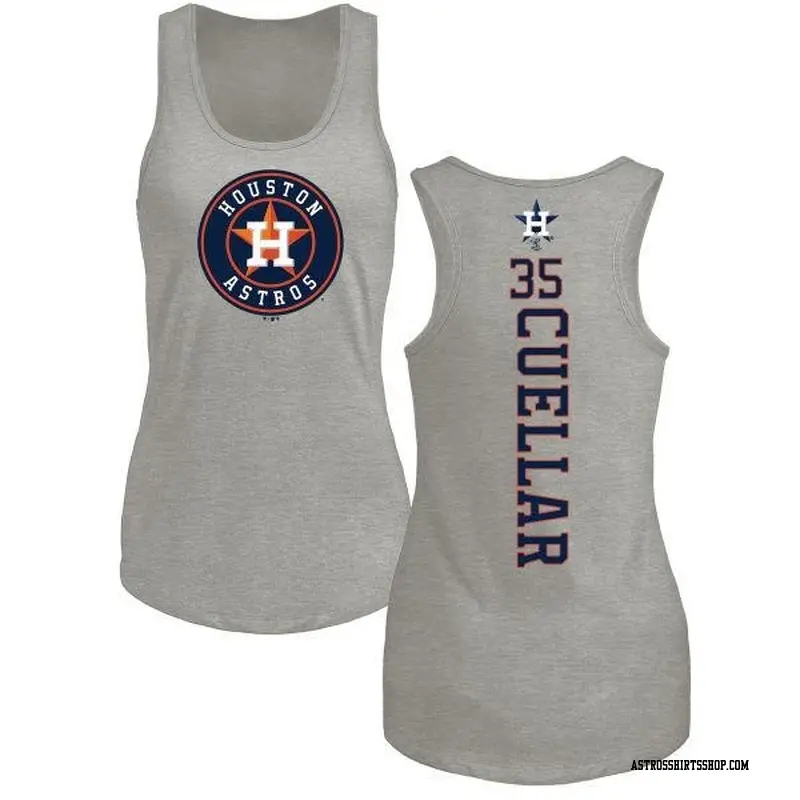 Women's Houston Astros ＃35 Mike Cuellar Ash Branded Backer Tank Top