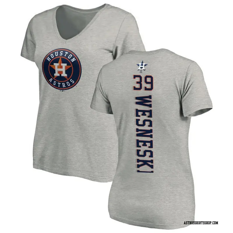 Women's Houston Astros ＃39 Hayden Wesneski Ash Backer Slim Fit T-Shirt