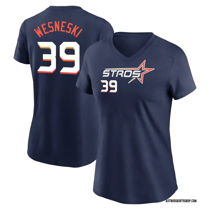 Women's Houston Astros ＃39 Hayden Wesneski Navy 2025 City Connect Fuse Name & Number T-Shirt