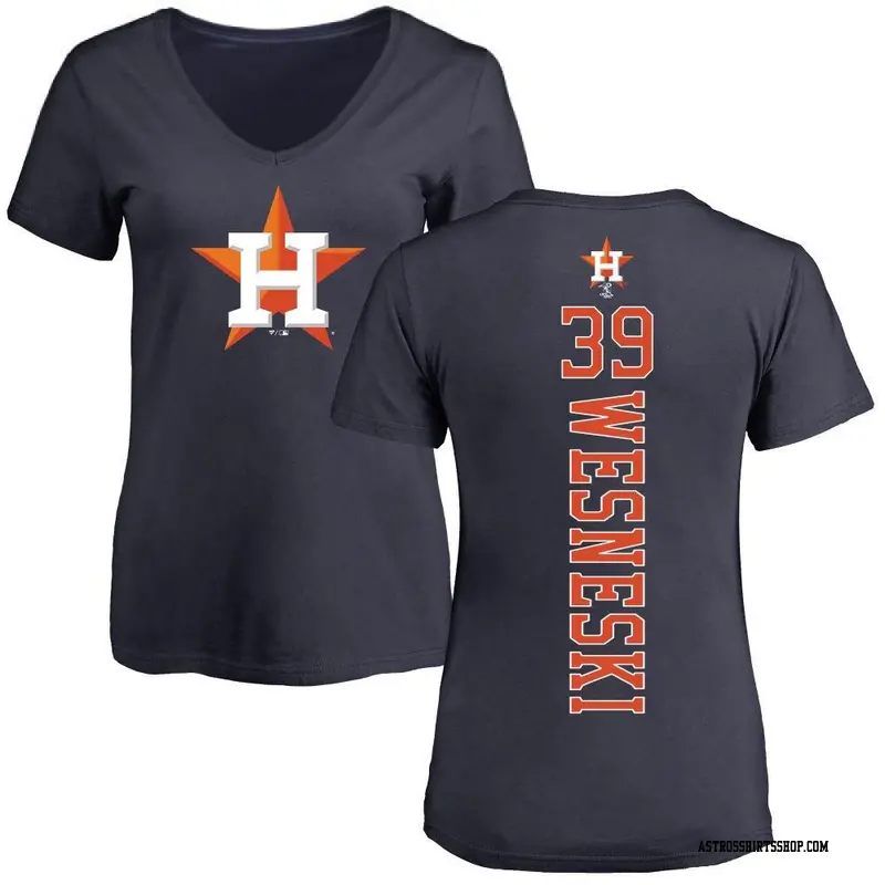 Women's Houston Astros ＃39 Hayden Wesneski Navy Backer Slim Fit T-Shirt