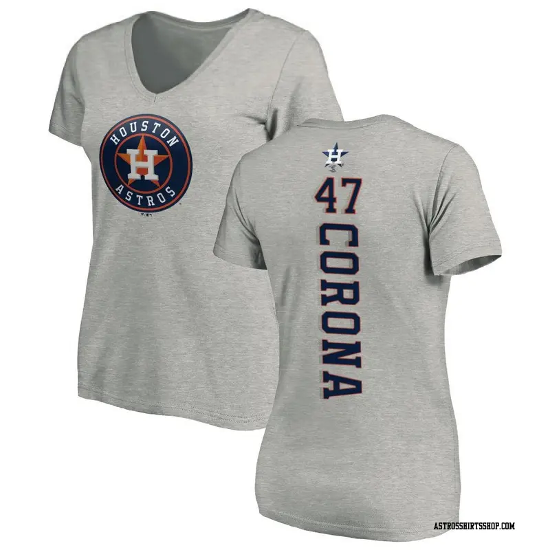 Women's Houston Astros ＃47 Kenedy Corona Ash Backer Slim Fit T-Shirt