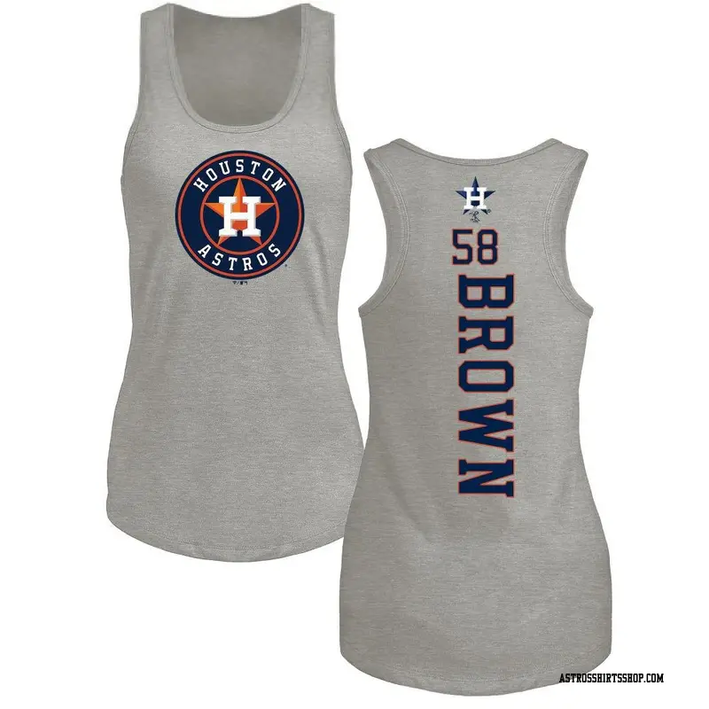 Women's Houston Astros ＃58 Hunter Brown Brown Branded Hunter Backer Tank Top Ash