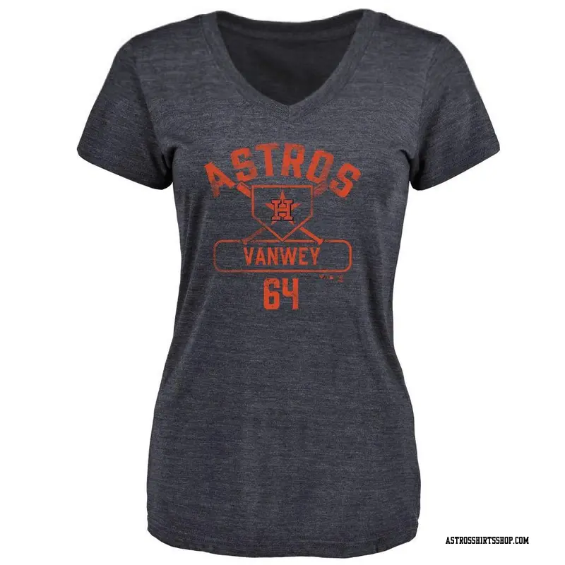 Women's Houston Astros ＃64 Logan VanWey Navy Base Runner T-Shirt