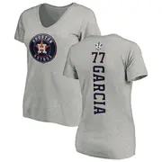 Women's Houston Astros ＃77 Luis Garcia Ash Backer Slim Fit T-Shirt