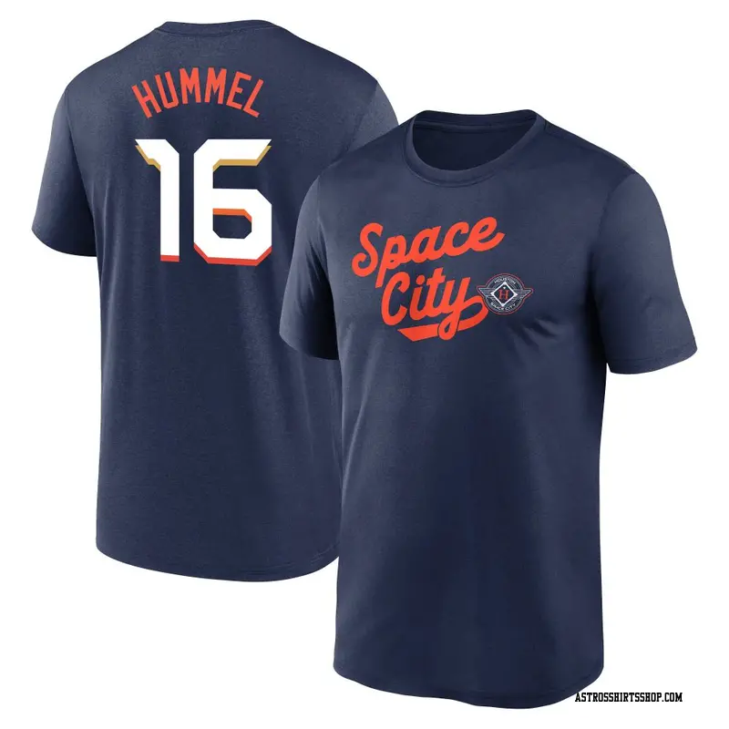Youth Houston Astros ＃16 Cooper Hummel Navy 2025 City Connect Team Phrase Performance Name & Number T-Shirt