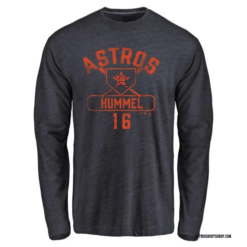Youth Houston Astros ＃16 Cooper Hummel Navy Base Runner Long Sleeve T-Shirt