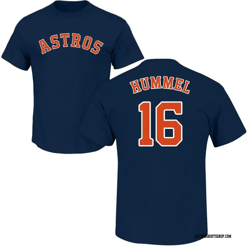 Youth Houston Astros ＃16 Cooper Hummel Navy Roster Name & Number T-Shirt