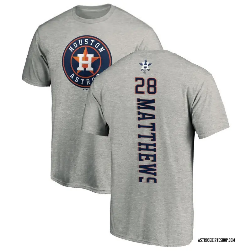 Youth Houston Astros ＃28 Brice Matthews Ash Backer T-Shirt
