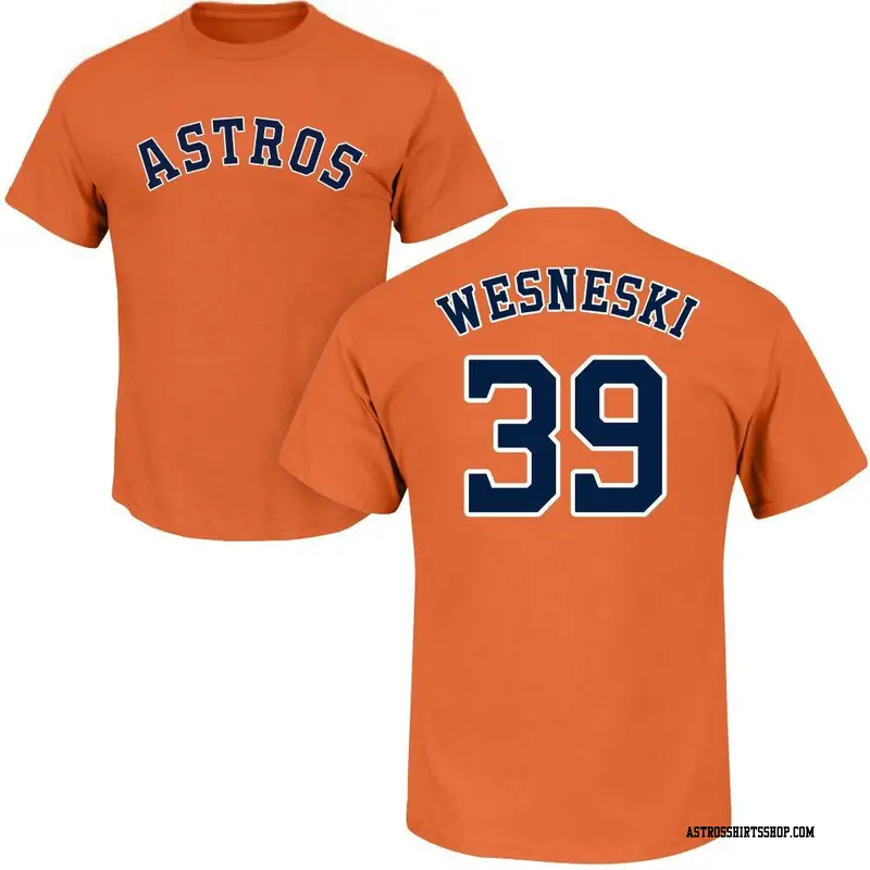 Youth Houston Astros ＃39 Hayden Wesneski Orange Roster Name & Number T-Shirt