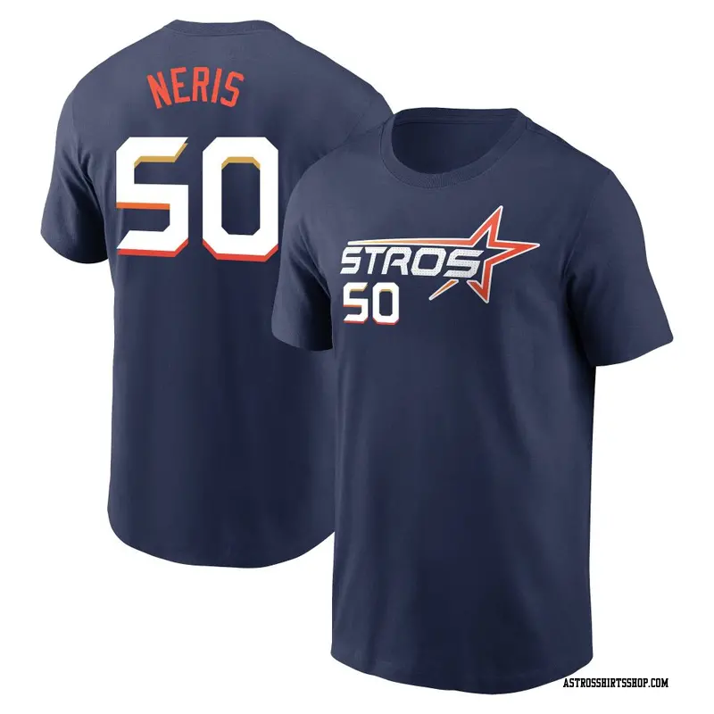 Youth Houston Astros ＃50 Hector Neris Navy 2025 City Connect Fuse Name & Number T-Shirt