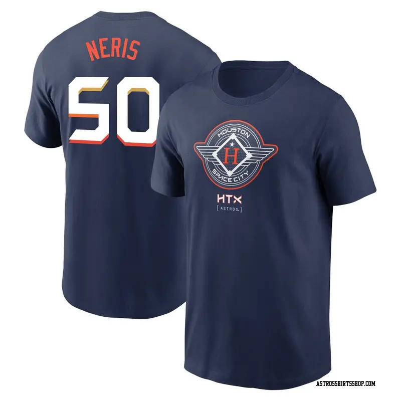 Youth Houston Astros ＃50 Hector Neris Navy 2025 City Connect Name & Number T-Shirt