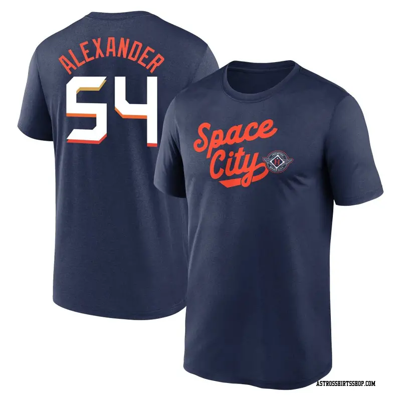Youth Houston Astros ＃54 Jason Alexander Navy 2025 City Connect Team Phrase Performance Name & Number T-Shirt