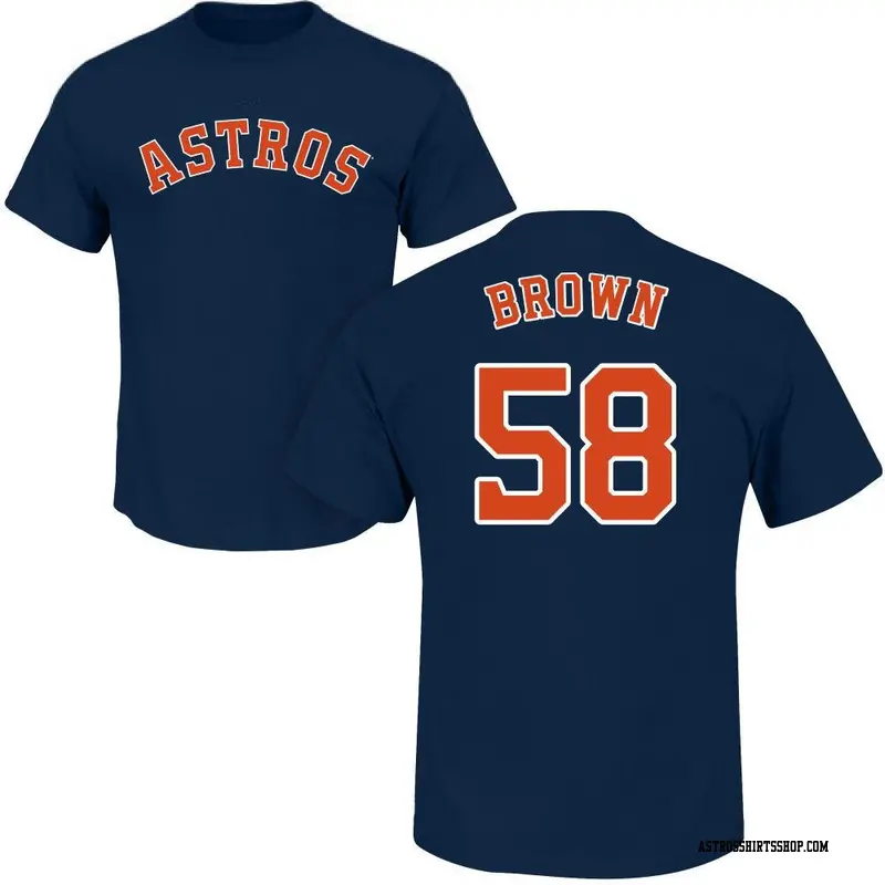 Youth Houston Astros ＃58 Hunter Brown Brown Hunter Roster Name & Number T-Shirt Navy