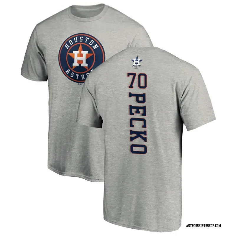 Youth Houston Astros ＃70 Ethan Pecko Ash Backer T-Shirt